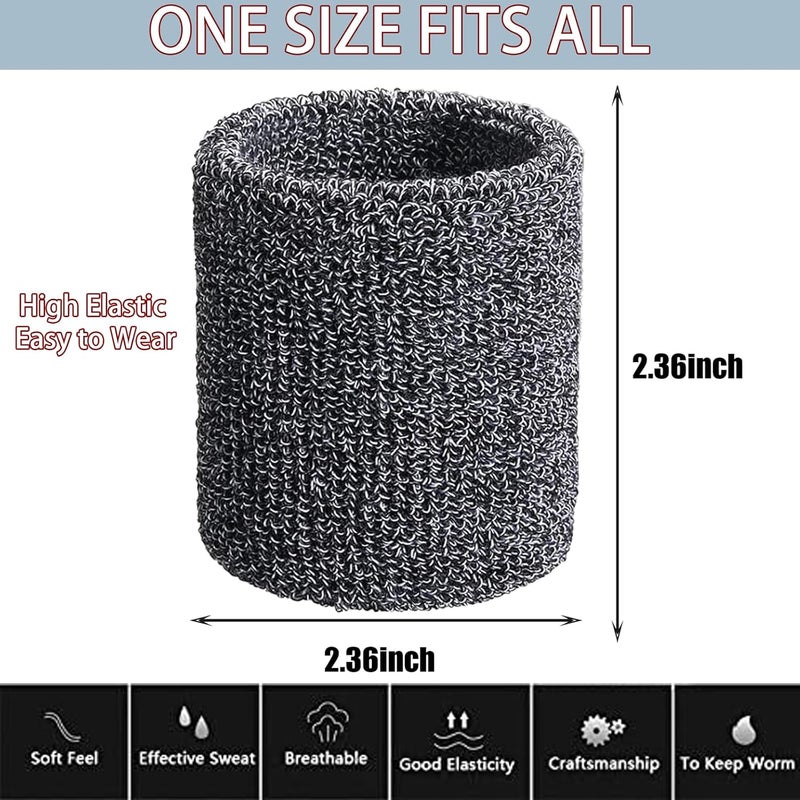 Magicorange 2 Pair Wrist Sweatbands for Kid Sports Wristbands, Stretchy & Sweat Absorbing Cotton Terry Cloth Wristband for Tennis Football Basketball - Image 2